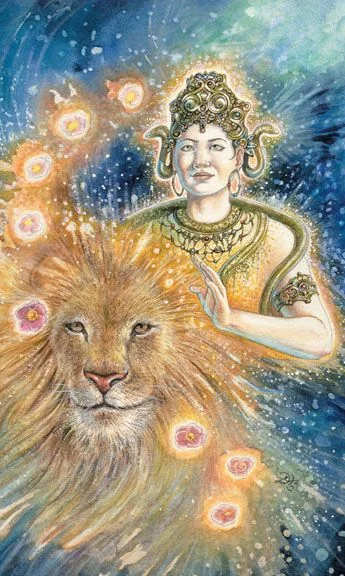 Lion Strength - Animals Divine Tarot card Lion Strength card from the Animals Divine Tarot deck