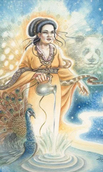Kuan Yin Star card from the Animals Divine Tarot deck