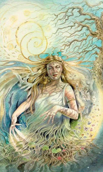 Gaia World card from the Animals Divine Tarot deck