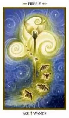 Ace of Wands card from the Animals Divine Tarot deck