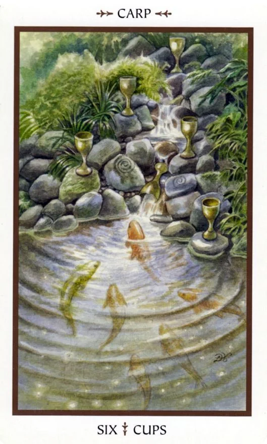 Six of Cups - Animals Divine Tarot card Six of Cups card from the Animals Divine Tarot deck