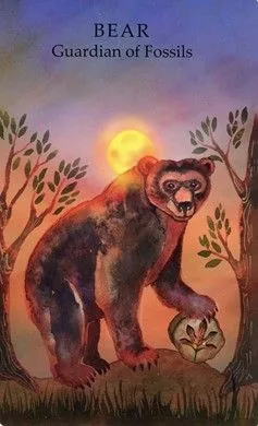 Bear - Guardian of Fossils card from the Animals Wisdom Tarot deck