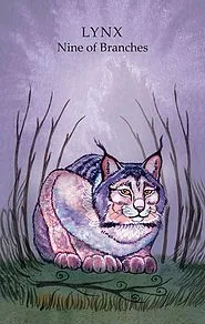 Lynx - Nine of Branches card from the Animals Wisdom Tarot deck