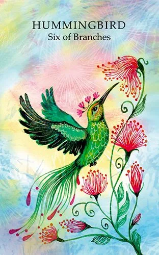 Hummingbird - Six of Branches card from the Animals Wisdom Tarot deck