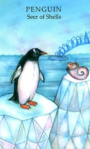 Penguin - Seer of Shells card from the Animals Wisdom Tarot deck