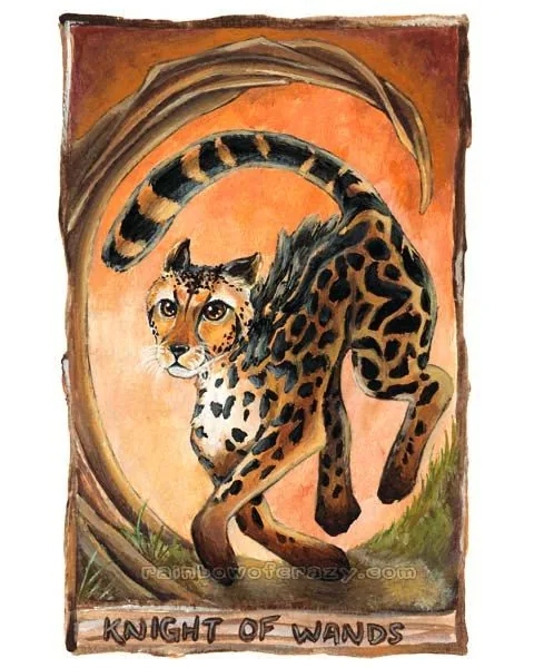 Knight of Wands card from The Animism Tarot deck
