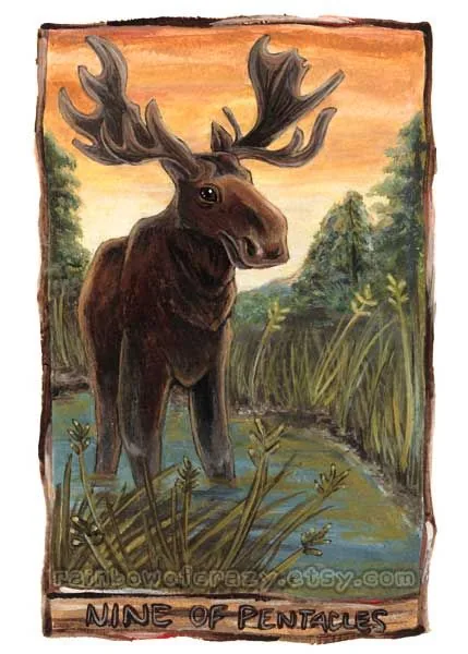 Nine of Pentacles card from The Animism Tarot deck