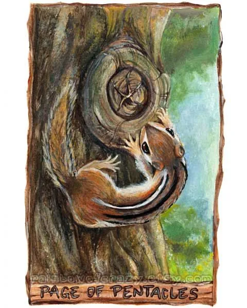 Page of Pentacles card from The Animism Tarot deck