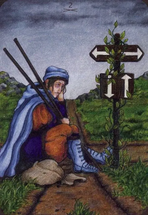 Two of Wands card from the Anna K Tarot deck