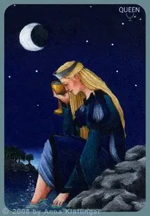 Queen of Cups card from the Anna K Tarot deck