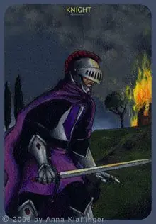 Knight of Swords card from the Anna K Tarot deck