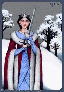 Queen of Swords card from the Anna K Tarot deck