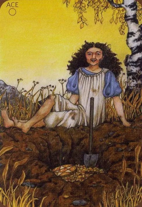 Ace of Pentacles card from the Anna K Tarot deck