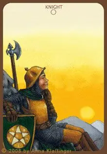 Knight of Pentacles card from the Anna K Tarot deck