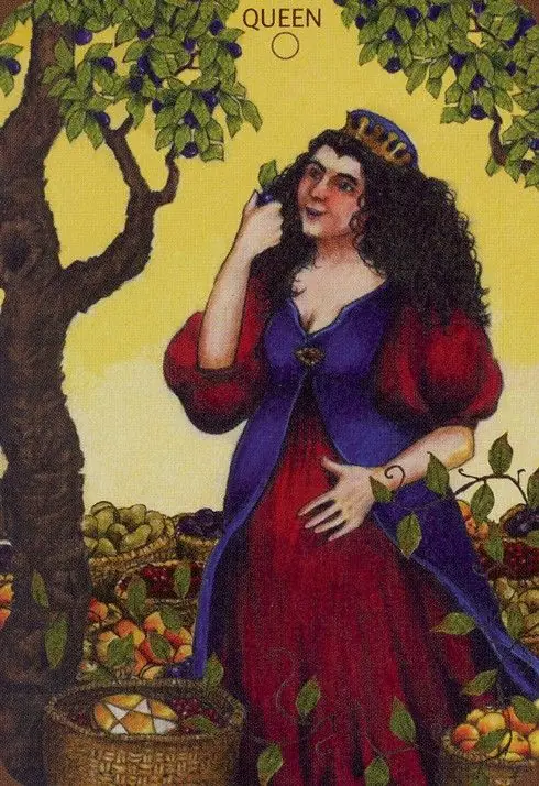 Anna K Tarot Review 20 Queen of Pentacles card from the Anna K Tarot deck