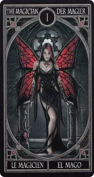 The Magician card from the Anne Stokes Gothic Tarot deck