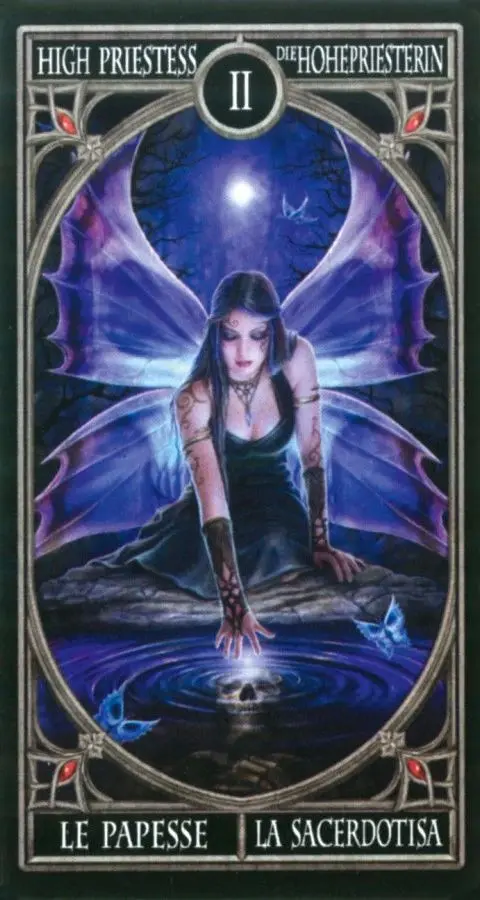 The High Priestess card from the Anne Stokes Gothic Tarot deck