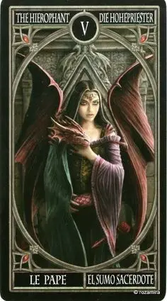 The Hierophant card from the Anne Stokes Gothic Tarot deck