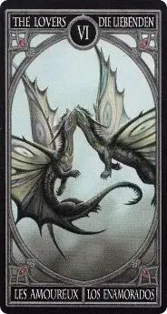 The Lovers - Anne Stokes Gothic Tarot card The Lovers card from the Anne Stokes Gothic Tarot deck