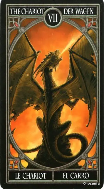The Chariot card from the Anne Stokes Gothic Tarot deck