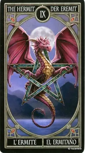 The Hermit - Anne Stokes Gothic Tarot card The Hermit card from the Anne Stokes Gothic Tarot deck