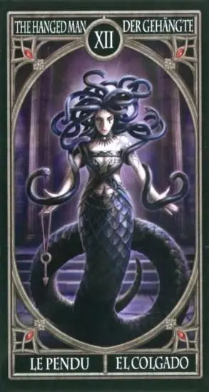 The Hanged Man card from the Anne Stokes Gothic Tarot deck