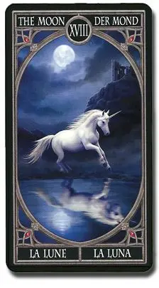 The Moon - Anne Stokes Gothic Tarot card The Moon card from the Anne Stokes Gothic Tarot deck