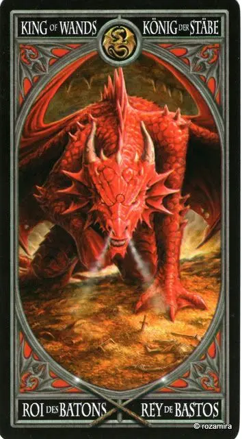 King of Wands card from the Anne Stokes Gothic Tarot deck