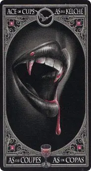 Ace of Cups card from the Anne Stokes Gothic Tarot deck