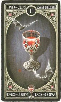 Two of Cups - Anne Stokes Gothic Tarot card Two of Cups card from the Anne Stokes Gothic Tarot deck