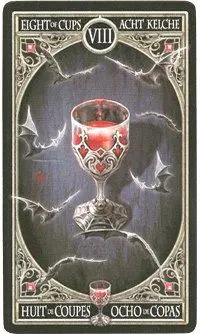 8 of Cups card from the Anne Stokes Gothic Tarot deck