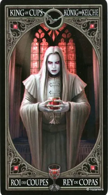 King of Cups card from the Anne Stokes Gothic Tarot deck