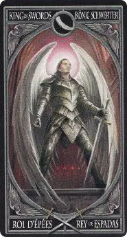 King of Swords - Anne Stokes Gothic Tarot card King of Swords card from the Anne Stokes Gothic Tarot deck