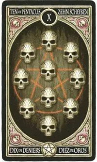 10 of Pentacles card from the Anne Stokes Gothic Tarot deck