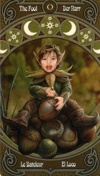 The Fool card from the Anne Stokes Legends Tarot deck