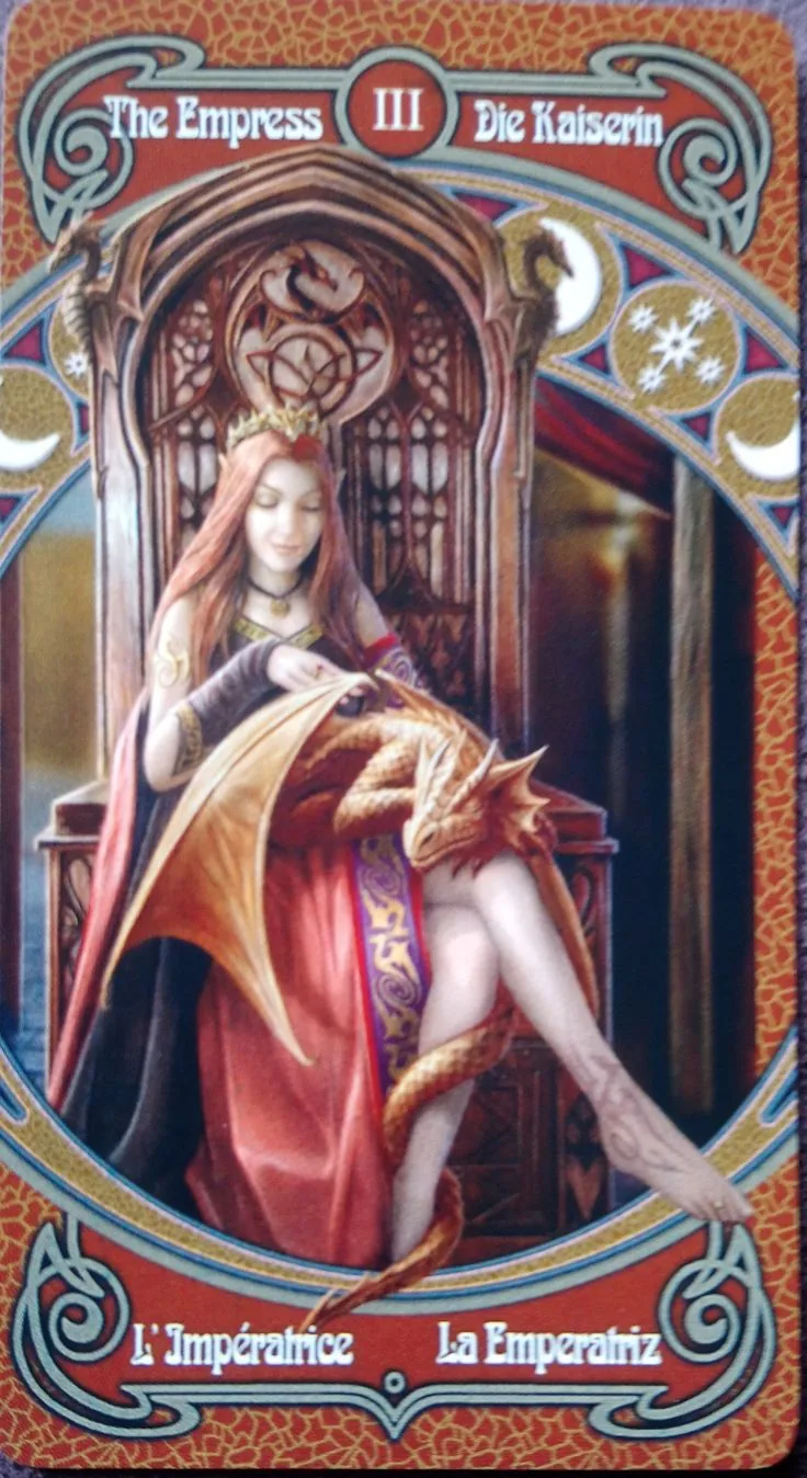 The Empress card from the Anne Stokes Legends Tarot deck