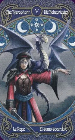 The Hierophant card from the Anne Stokes Legends Tarot deck