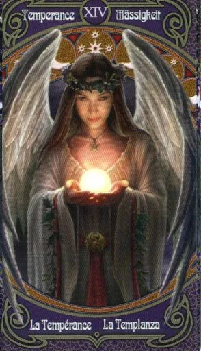 Temperance card from the Anne Stokes Legends Tarot deck