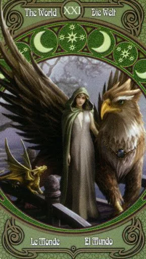 The World card from the Anne Stokes Legends Tarot deck