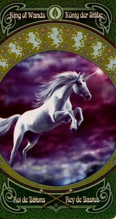 King of Wands card from the Anne Stokes Legends Tarot deck
