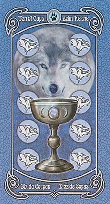 10 of Cups card from the Anne Stokes Legends Tarot deck