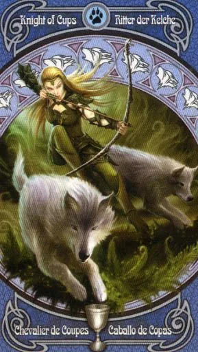 Knight of Cups card from the Anne Stokes Legends Tarot deck
