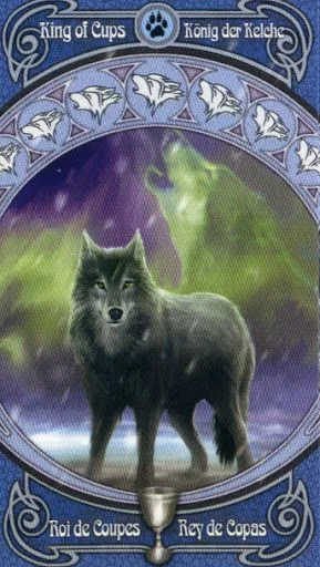 King of Cups card from the Anne Stokes Legends Tarot deck
