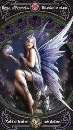 Page of Pentacles card from the Anne Stokes Legends Tarot deck