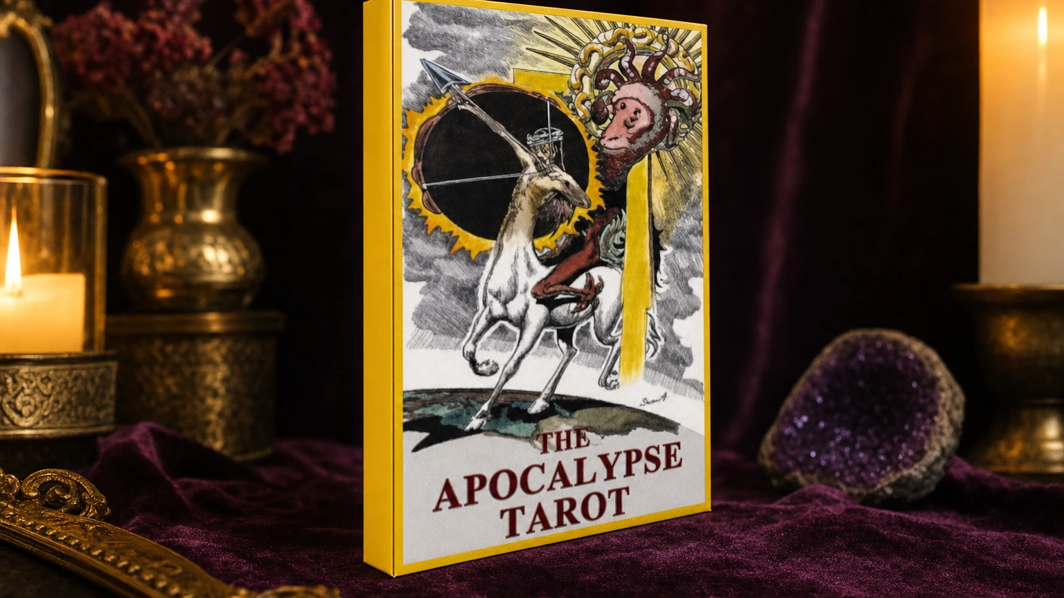 The Apocalypse Tarot product box lifestyle image