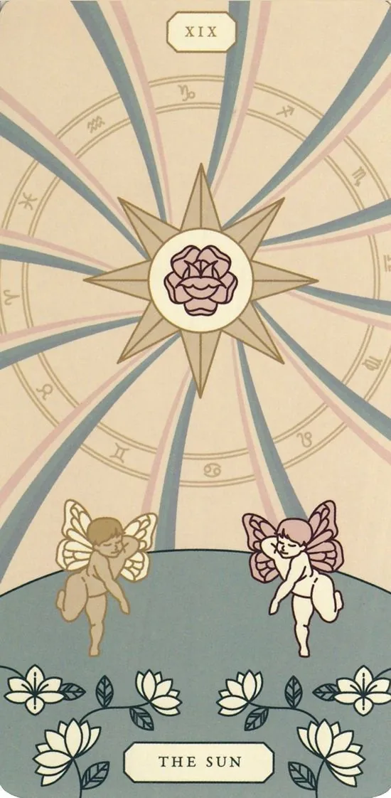 The Sun card from the Arcana Iris Sacra Tarot deck