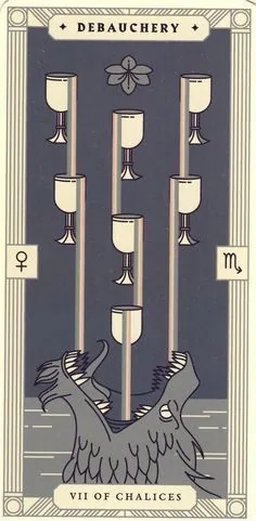 8 of Chalices card from the Arcana Iris Sacra Tarot deck