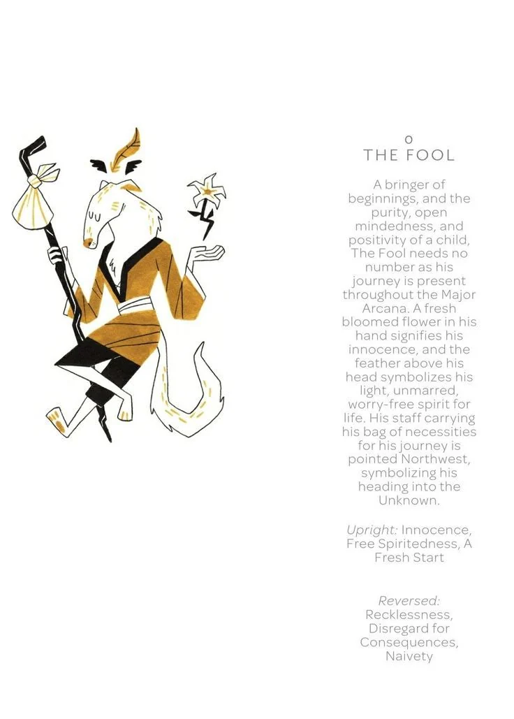 The Fool card from the Arcanis Tarot deck