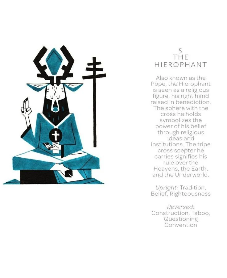 The Hierophant card from the Arcanis Tarot deck