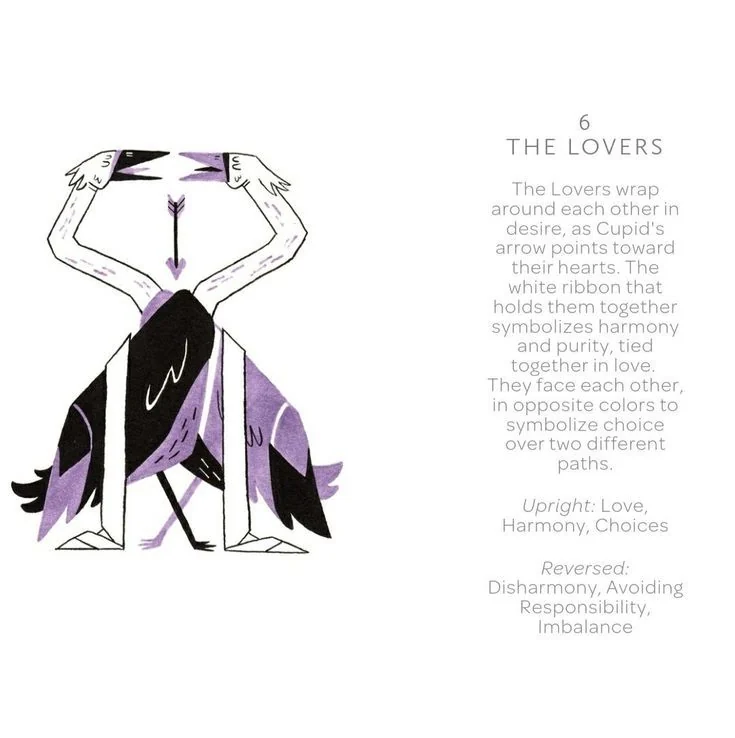 The Lovers card from the Arcanis Tarot deck
